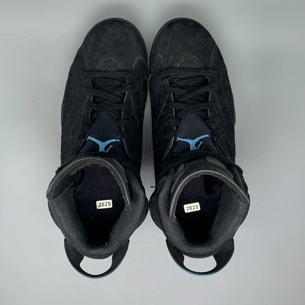 Jordan 6 Retro UNC Black Basketball Shoes‎ 384664-006 Men's Sz 10 EU 44